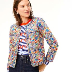 NWT J CREW Quilted Lady Jacket in Liberty Margaret Annie Size 8 10